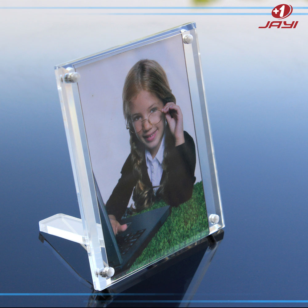 Transparent magnetic photo frame of organic glass